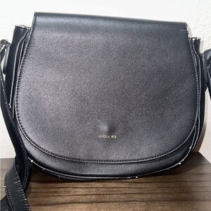 Angela Roi Black Crossbody Bag with Polished Finish